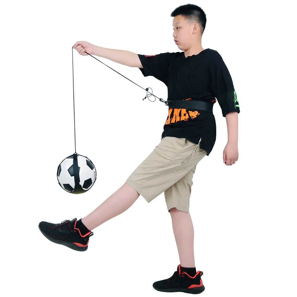 Football Kick Throw Trainer Adjustable Solo Practice Training Belt Elastic Soccer Trainer Belt for Soccer Ball Practice