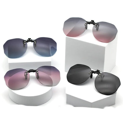 Women Sunglasses Clip-on Polarized Optical Glasses Clip Diamond Cut Mirror Eyeglasses Anti-UV Driving Sunglasses 2023 Trendy