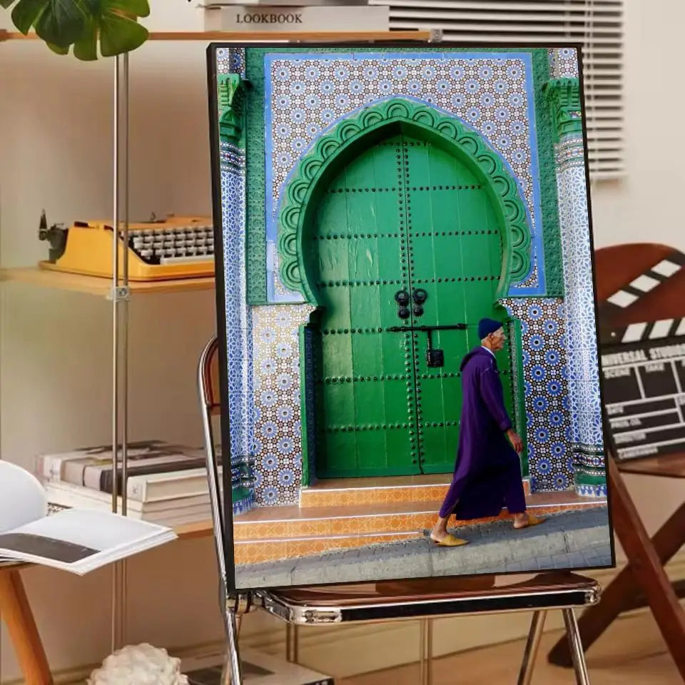 Affiche porte marocaine art arabe