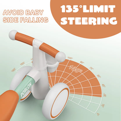 Baby Balance Bike 4 Wheels Bicycle without Pedals First Bike for Children from 1 to 2 Years old 12 to 24 months Outdoor Toy Car