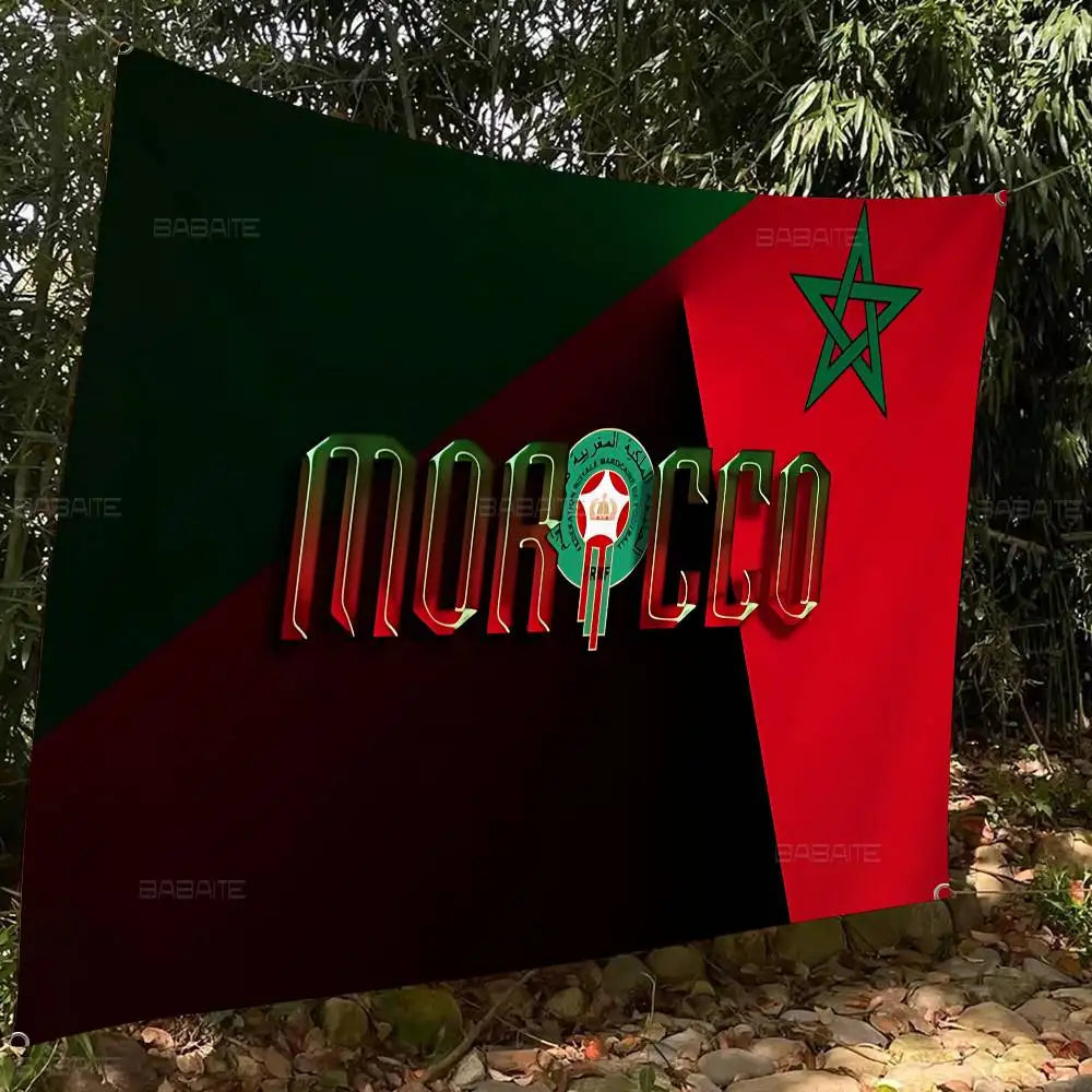 Morocco Map Flag Large Size Flags Printing Patterns Interesting Birthday Party Decorations Banner