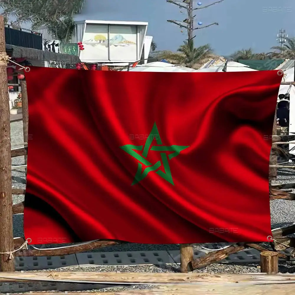M-Morocco Flag Large Size Flags Printing Patterns Interesting Birthday Party Decorations Banner