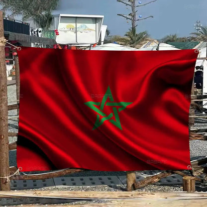 M-Morocco Flag Large Size Flags Printing Patterns Interesting Birthday Party Decorations Banner