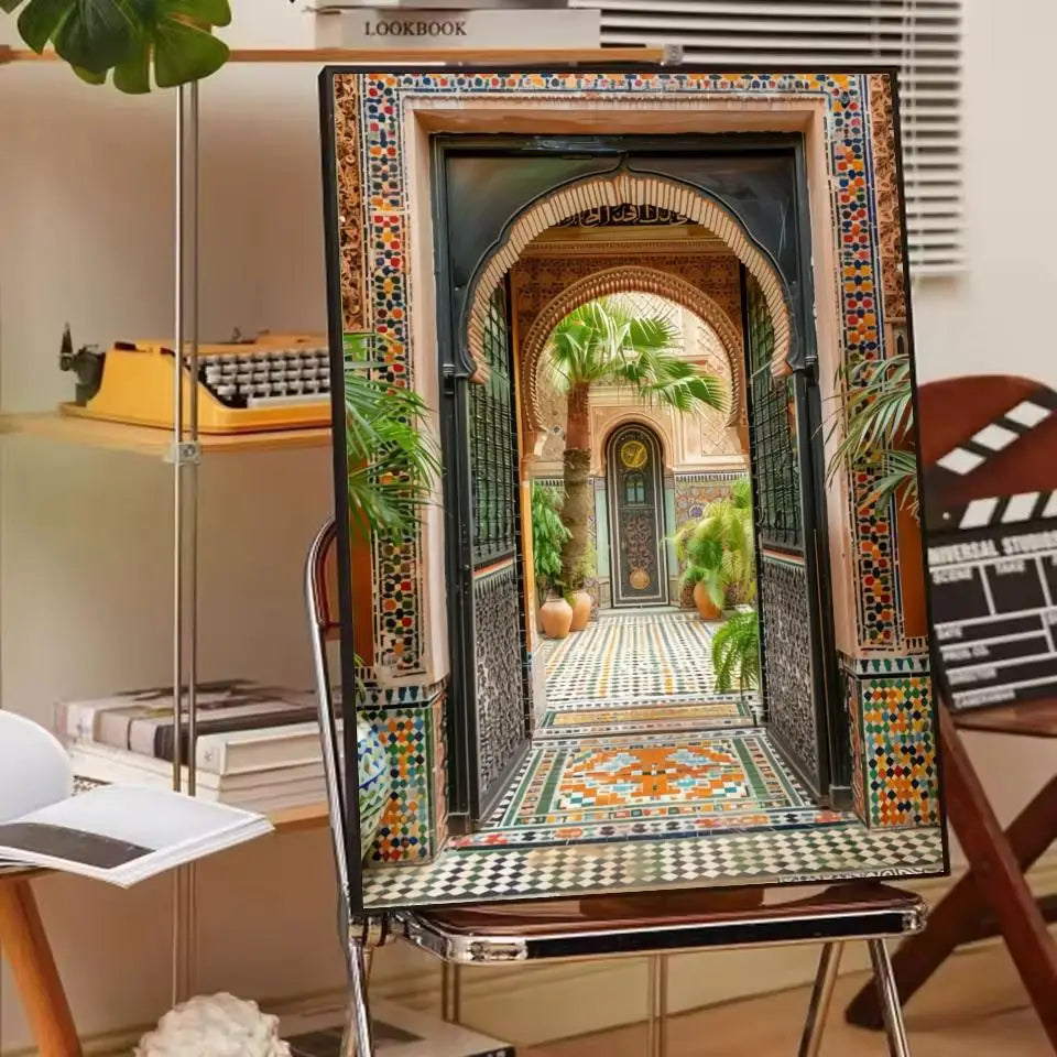 Affiche porte marocaine art arabe