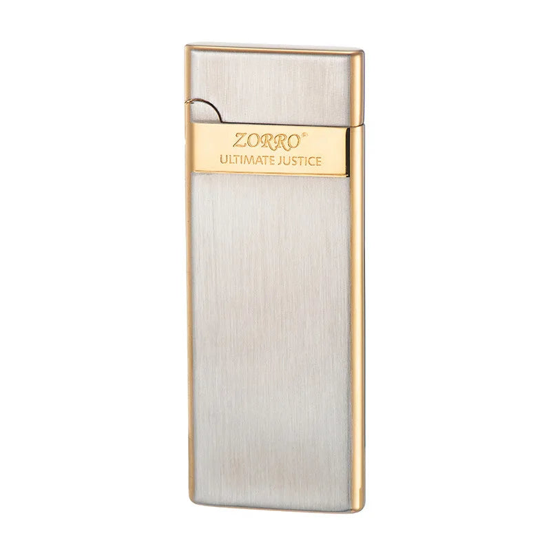 ZORRO Ultra-thin Gas Lighter Grinding Wheel Slim Portable Personalized Men's Gift Cigarette Lighter Cigarette Accessories