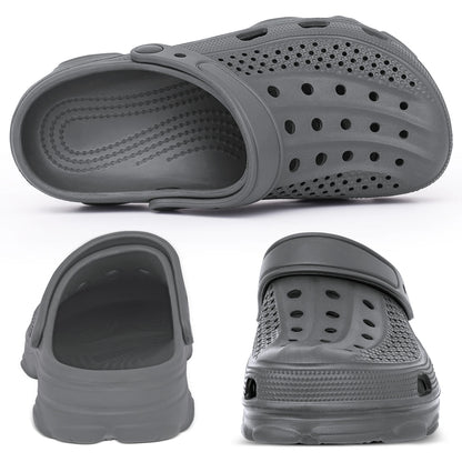 Bebealy Men Hole Clogs Slippers Men Garden Shoes For Men Arch Support Slides Summer Fashion Beach Slippers Non-slip EVA Slippers