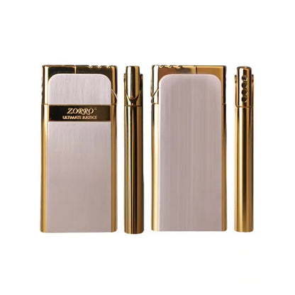 ZORRO Ultra-thin Gas Lighter Grinding Wheel Slim Portable Personalized Men's Gift Cigarette Lighter Cigarette Accessories