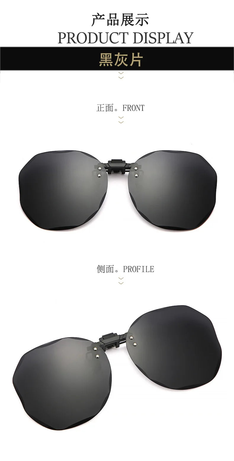 Women Sunglasses Clip-on Polarized Optical Glasses Clip Diamond Cut Mirror Eyeglasses Anti-UV Driving Sunglasses 2023 Trendy