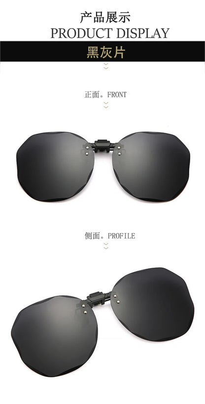 Women Sunglasses Clip-on Polarized Optical Glasses Clip Diamond Cut Mirror Eyeglasses Anti-UV Driving Sunglasses 2023 Trendy