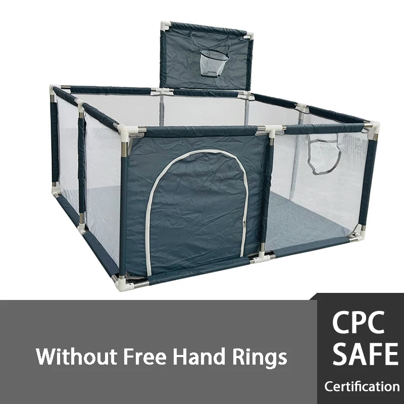 IMBABY Baby Playpen Square Baby Playground with Basketball Board Activities for Baby Large Child corral Safety Barriers Fence