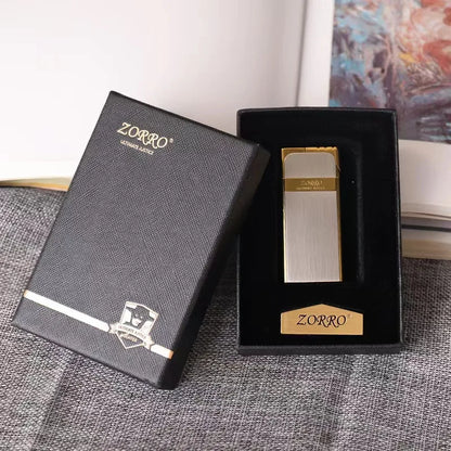 ZORRO Ultra-thin Gas Lighter Grinding Wheel Slim Portable Personalized Men's Gift Cigarette Lighter Cigarette Accessories