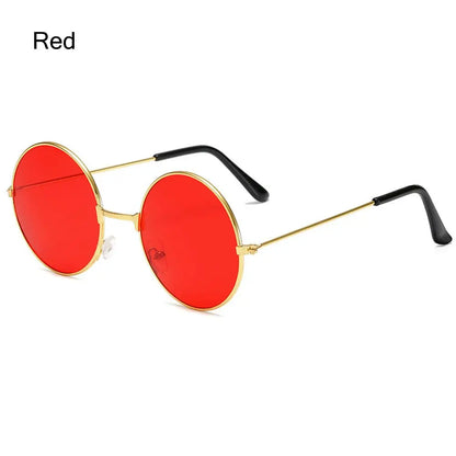 Fashion Trendy Black UV400 Protection Shades Sun Glasses Round Sunglasses for Women Metal Frame For Travel|Beach