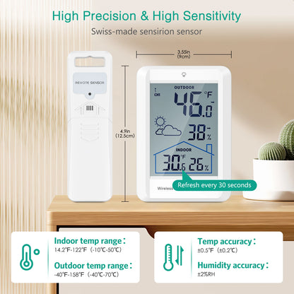 ORIA Wireless Thermometer Weather Station Digital Forecast Station Temperature Monitor Humidity for Home, Baby Room, Greenhouse