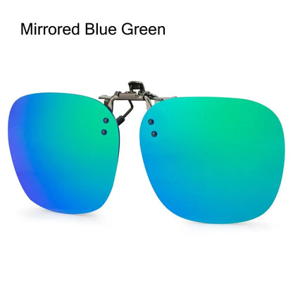 Metal Clip Clip-On Polarized Sunglasses Convenient Rimless Flip-up Sun Glasses for Prescription Glasses UV400 Polygonal Shades