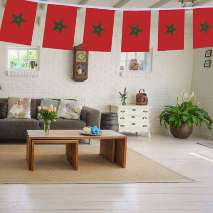 Morocco flags  20pcs/set14x21cm morocco bunting flag Moroccan String Banner Pennants Buntings Festival Party Holiday decoration