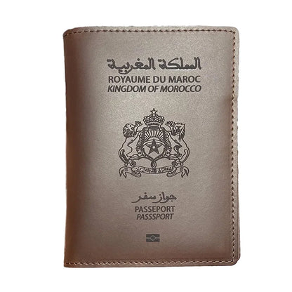 Handmade Kingdom of Morocco Passport Cover Genuine Leather Moroccan Passport Holder