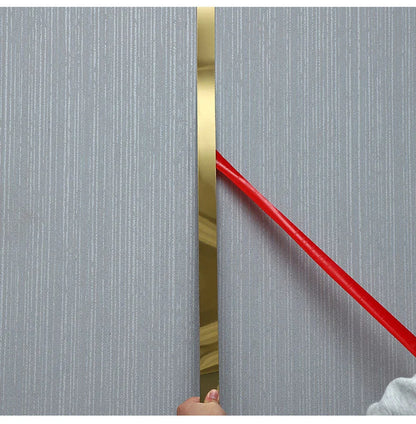 1 Roll Mirror Wall Sticker Stainless Steel Decorative Line Gold TV Background Ceiling Edging Strip Wall Decorations Living Room