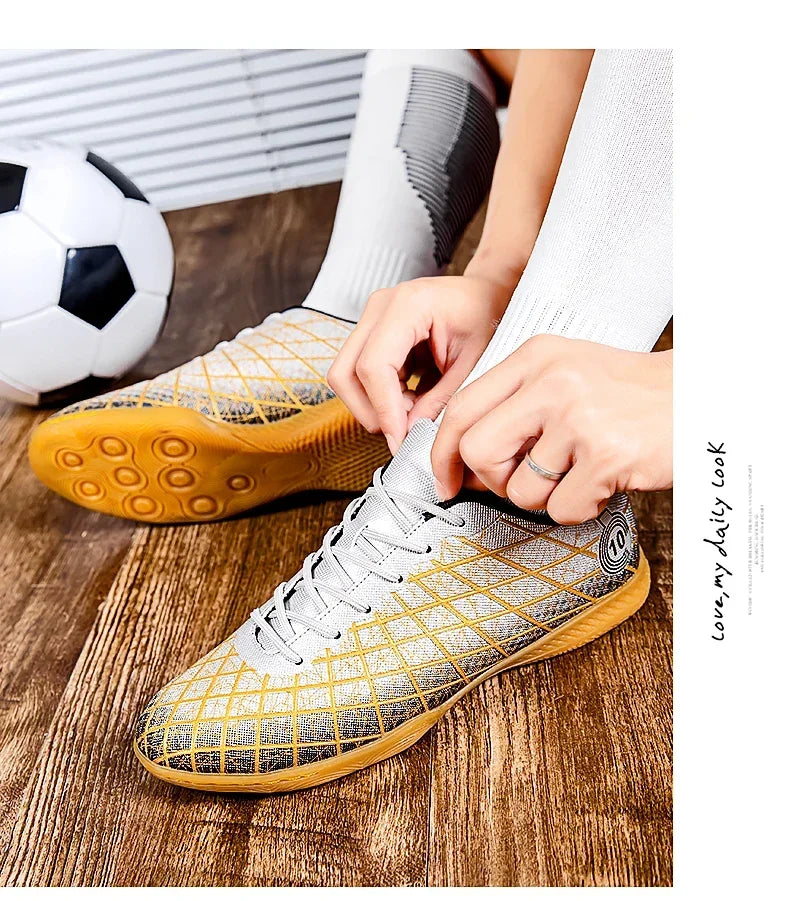 Football Boots Men Breathable Comfortable Indoor Long Spikes Outdoor Comfortable Soccer Shoes Ultralight Lightweight Top Quality