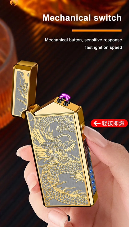 Type C Cool Lighters Fast Charging 500mA Windproof USB Rechargeable Electric Lighters Metal Outdoor Camping ARC Plasma Lighters