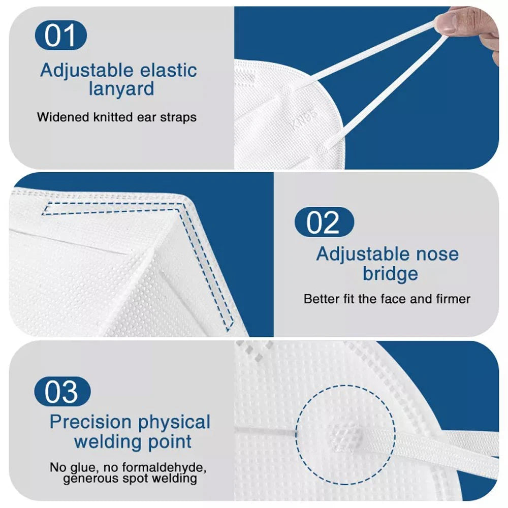 FFShrimp-Masque facial KN95 à 5 couches filtrantes, protection buccale, CE FFP2