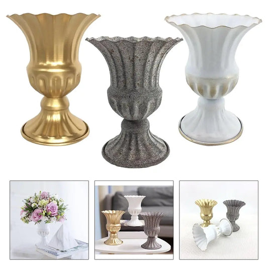 Retro Iron Flowerpot Floral Dried Flower Plant Vase Holder Table Centerpiece Vintage Style Home Wedding Party Decoration