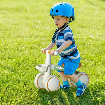 Baby Balance Bike 4 Wheels Bicycle without Pedals First Bike for Children from 1 to 2 Years old 12 to 24 months Outdoor Toy Car