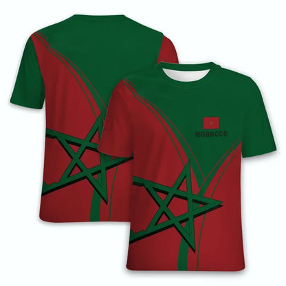 2024 New Morocco Flag Graphic 3D Printed T-shirt Morocco National Emblem Men's Tops  National Day Gifts Personalized Tee