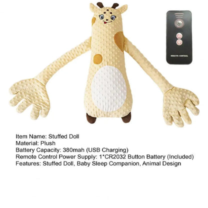 Baby Sleep Patter Stuffed Soothing Patting Toy with Palm Pad 3 Levels Adjustable Electric Hand Pillow for Soothing Sleeping Baby