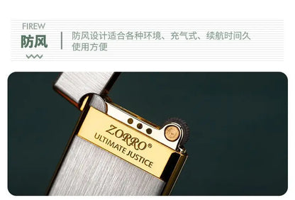 Zorro Ultra-thin Easy To Put Cigarette Case Grinding Wheel Inflatable Lighter Man Toy