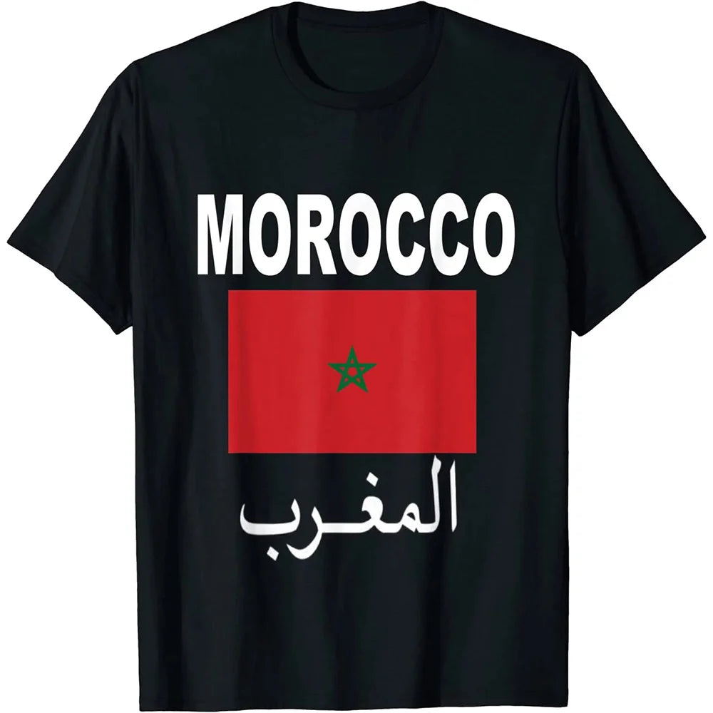 MA Morocco Flag Graphic T Shirt for Men Clothing 3D Print Moroccan Spirit Totem Emblem Tee Shirts Homme 2024 T-shirt Unisex Tops