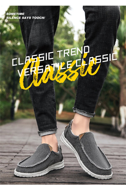 Summer Breathable Sneakers Men Canvas Shoes Slip On Loafers Men Comfty Casual Men Shoes Lightweight Flats Men Walking Zapatos