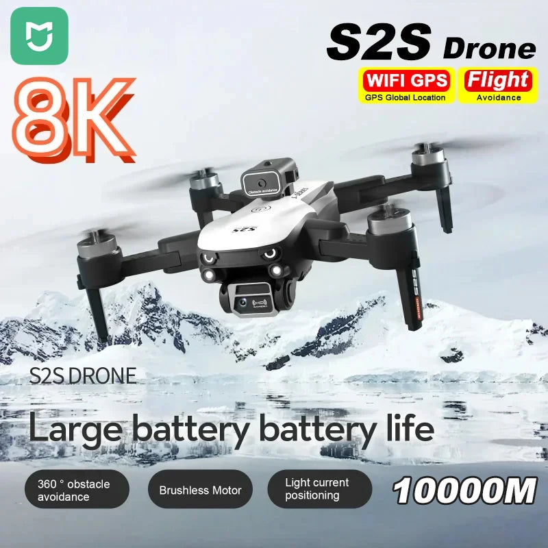 Mijia S2S 8K Drone 5G GPS professionnel HD photographie aérienne double caméra omnidirectionnelle Obstacle évitement sans brosse Quadrotor