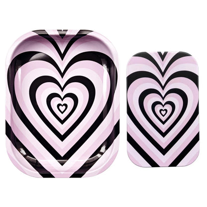 2Pcs Dish Tin Storage Plate Small Container Cigarette Case with 18X14cm Metal Tobacco Tinplate Rolling Tray Smoking Accessories