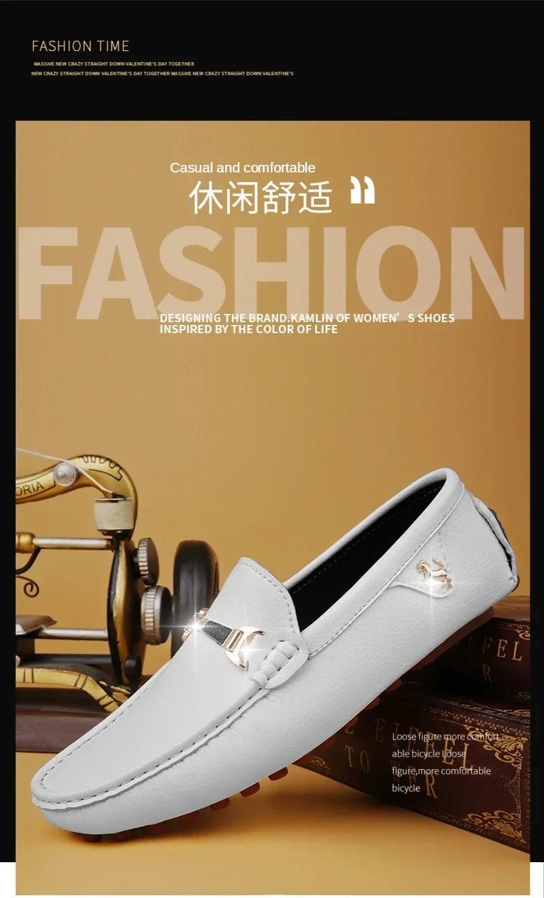 YRZL Men's Loafers 2024 Spring Autumn Fashion Shoes Men Classic Brand High Quality Leather Comfy Drive Shoes Boat Casual Shoes