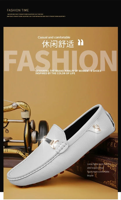 YRZL Men's Loafers 2024 Spring Autumn Fashion Shoes Men Classic Brand High Quality Leather Comfy Drive Shoes Boat Casual Shoes