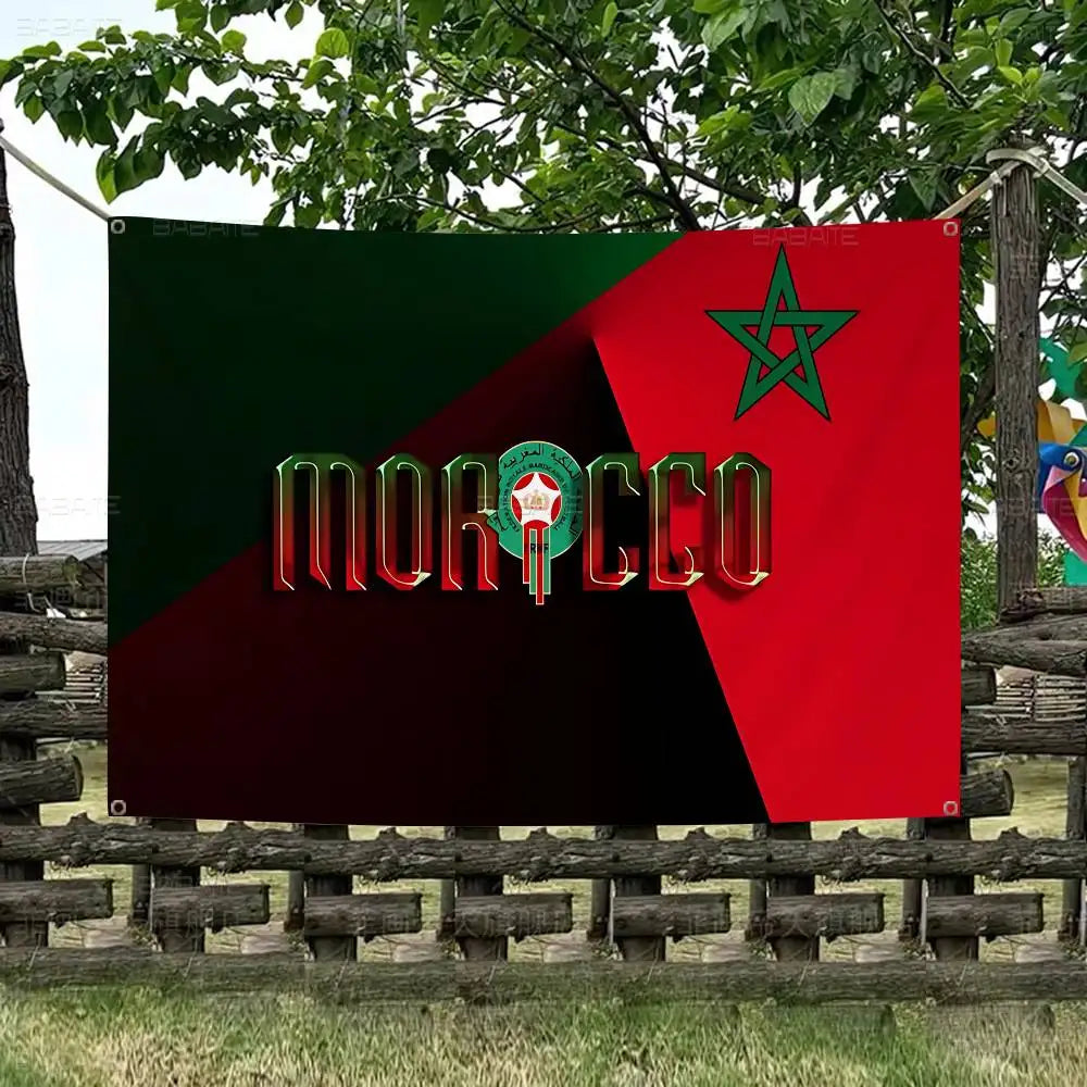 Morocco Map Flag Large Size Flags Printing Patterns Interesting Birthday Party Decorations Banner