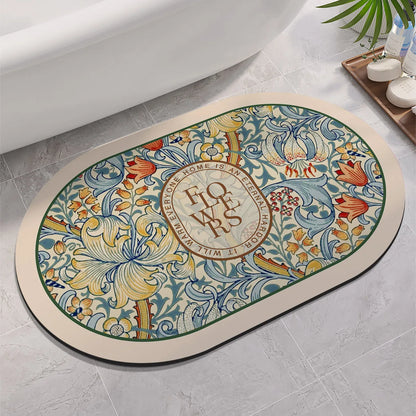 Diatomaceous Earth Bath Mat Non-slip Quick Dry Bathroom Rug Super Absorbent Shower Rugs Toilet Pad Doormat Washable
