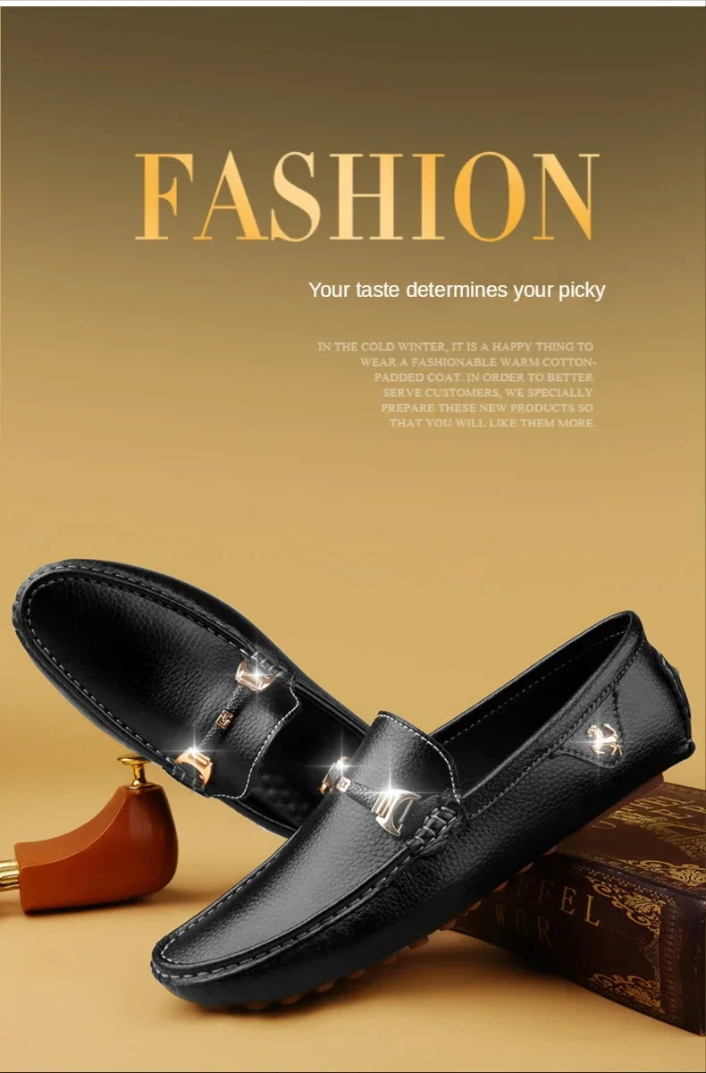 YRZL Men's Loafers 2024 Spring Autumn Fashion Shoes Men Classic Brand High Quality Leather Comfy Drive Shoes Boat Casual Shoes