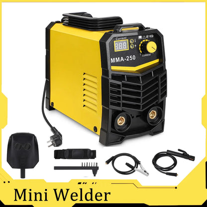 250A Welder Inverter Welding Machine 220V IGBT Electric LCD Welder with Electrode Holder Mask Welding Reds Mini Welder DIY Kits