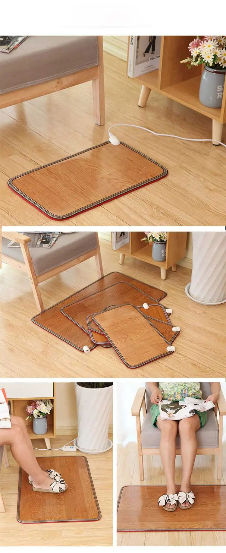 Multiple sizes Electric Heating Pad 220V Thermal Foot Feet Warmer Heated Floor Carpet Mat Pad Home Office Warm Feet