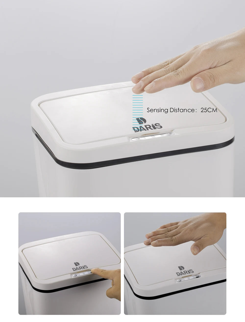 Automatic Touchless Intelligent induction Motion Sensor Kitchen Trash Can Wide Opening Sensor Eco-friendly Waste Garbage Bin