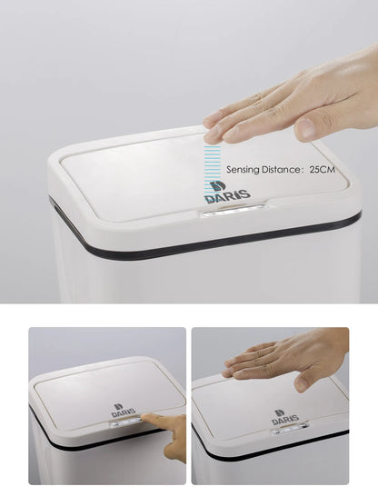Automatic Touchless Intelligent induction Motion Sensor Kitchen Trash Can Wide Opening Sensor Eco-friendly Waste Garbage Bin
