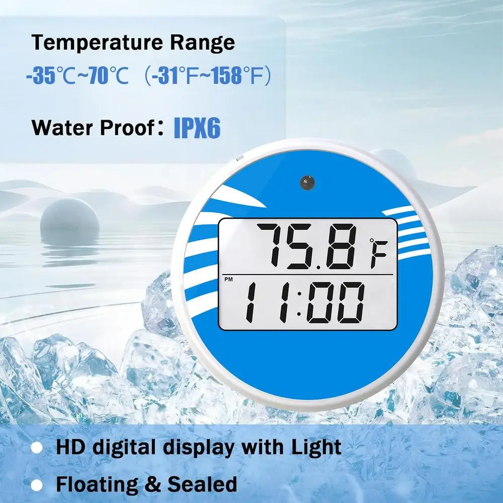 Water Thermometers for Ice Bath Waterproof Floating Thermometers Bath Pool Thermometers Digital Water Thermometers with Timer