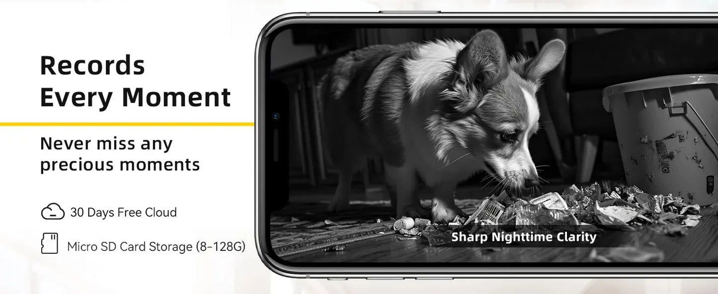 BoyKeep Smart Camera 2K Security Protection Wifi Surveillance 5G/2.4GHz Indoor Baby Night Vision 360° Pan & Tilt 2-Way Audio K30