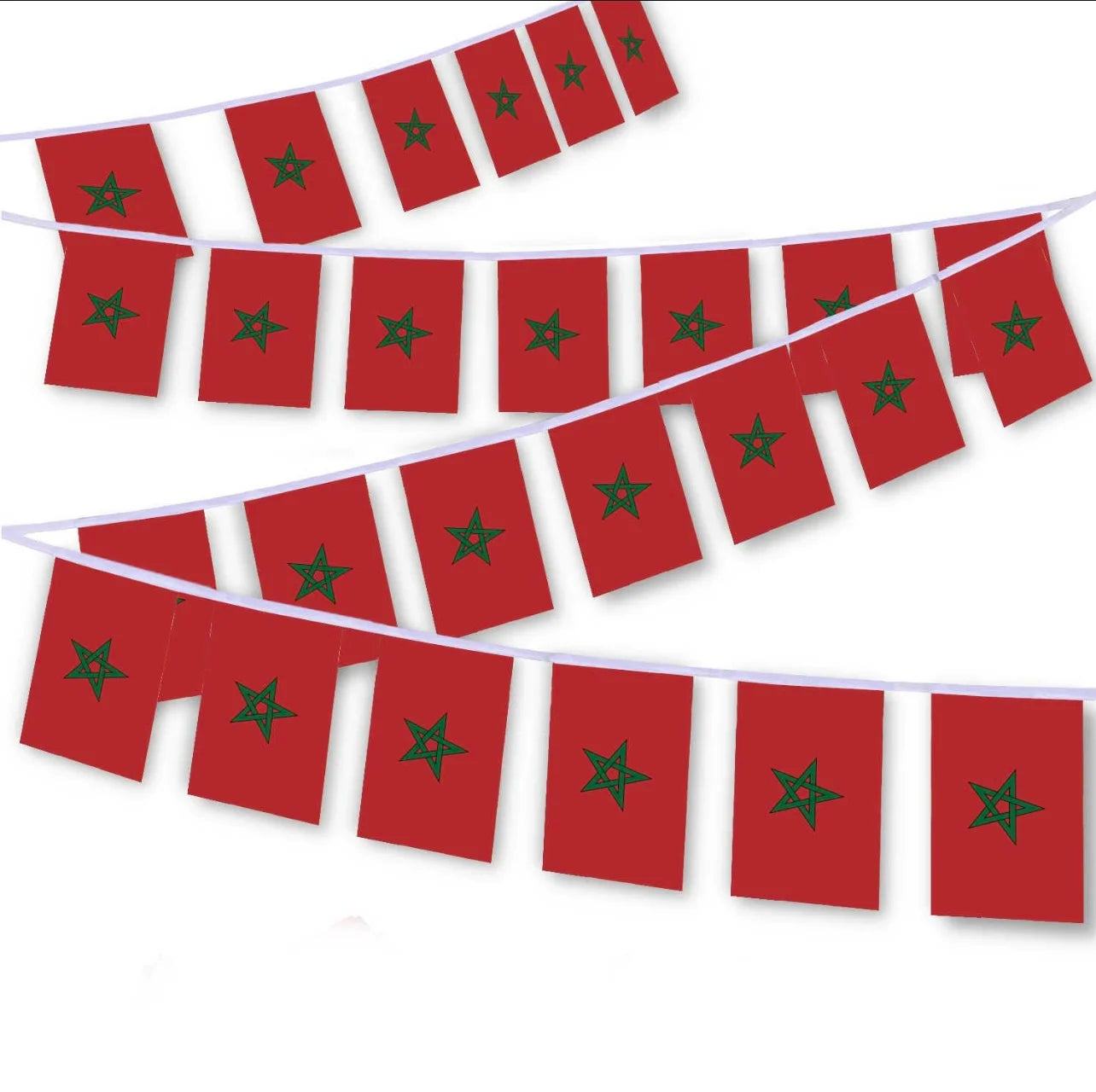 Morocco flags  20pcs/set14x21cm morocco bunting flag Moroccan String Banner Pennants Buntings Festival Party Holiday decoration