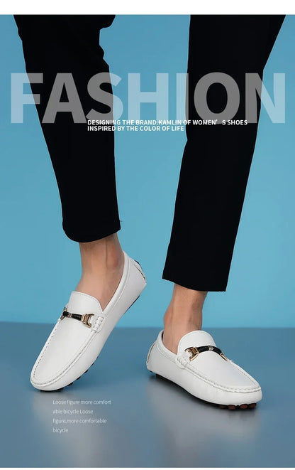 YRZL Men's Loafers 2024 Spring Autumn Fashion Shoes Men Classic Brand High Quality Leather Comfy Drive Shoes Boat Casual Shoes