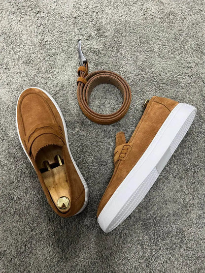 New Brown Sneakers Men Black Slip-On Solid Sport Shoes Men's Vulcanize Shoes for Men with  Size 38-46 Men Shoes