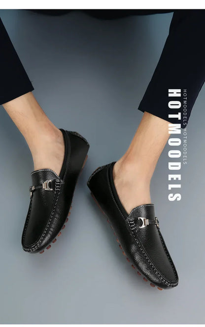 YRZL Men's Loafers 2024 Spring Autumn Fashion Shoes Men Classic Brand High Quality Leather Comfy Drive Shoes Boat Casual Shoes