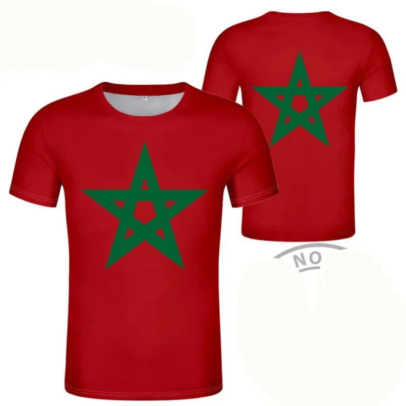 Morocco Flag Emblem Graphic T Shirt For Men 3D Printed Football Sports Moroccan T-Shirts Round Neck Short Sleeve Tops Tee Shirts