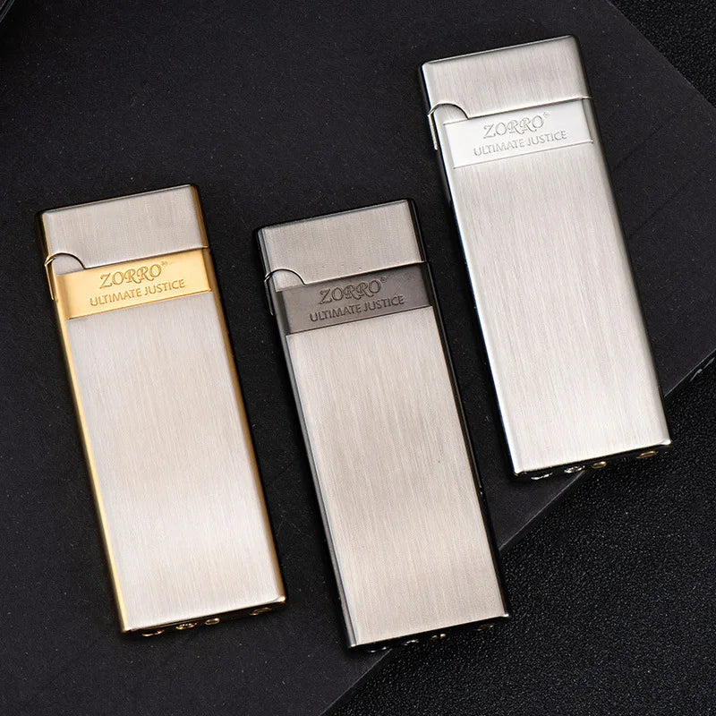 ZORRO Ultra-thin Gas Lighter Grinding Wheel Slim Portable Personalized Men's Gift Cigarette Lighter Cigarette Accessories